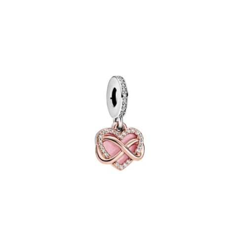Charm Pendente Cuore e Infinito Rosa [044ea42b]